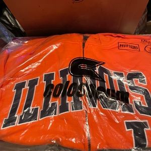 NWT Illinois Fighting Illini Colosseum Arch & Logo Zip Up Hoodie Jacket
